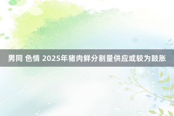 男同 色情 2025年猪肉鲜分割量供应或较为鼓胀